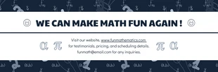 Free  Template: Dark Blue Playful Abstract Illustration Math Banner