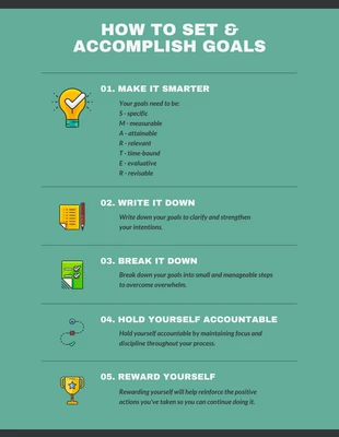 Free  Template: 5 Goal Setting Tips Infographic Template List