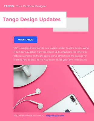 Free  Template: Pink Simple Email Newsletter Template