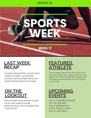 Free  Template: Sports Newsletter Template