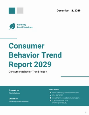 business  Template: Consumer Behavior Trend Report Template