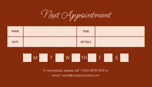 Cream And Dark Brown Aesthetic Beauty Clinic Appointment Business Card - Page 2