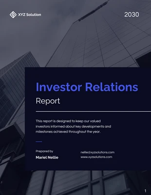 Free  Template: Investor Relations Report Template