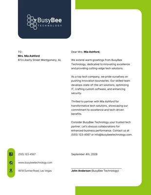 business  Template: Modern Dark Blue Green Company Letterhead