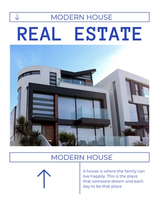 Free  Template: Modern House for Sale Real Estate Flyer Template