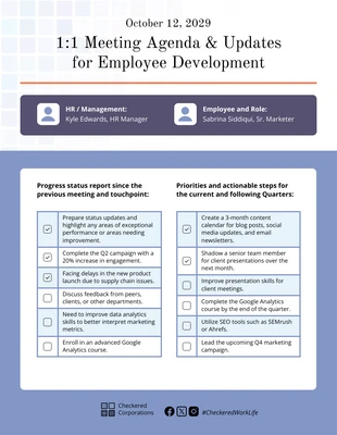 business interactive Template: HR 1:1 Meeting Agenda for Employee Development