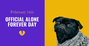 Free  Template: Funny Pug Valentine's Day Facebook Banner