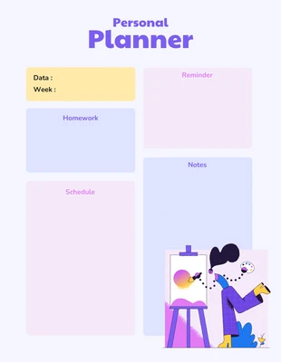 Free  Template: Colorful Personal Planner Template