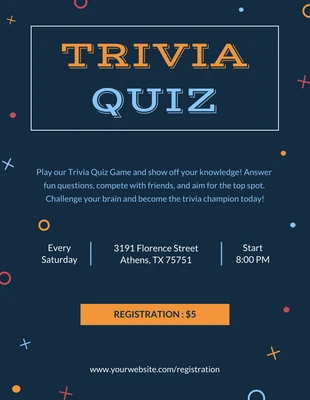 Free  Template: Trivia Game Quiz Flyer Template