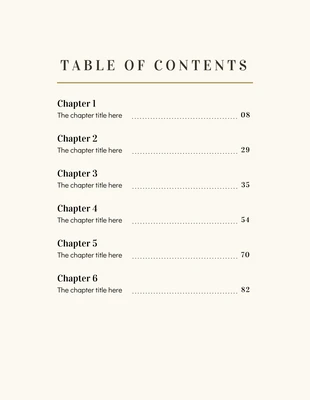 Free  Template: Simple Vintage Book Table of Contents Template