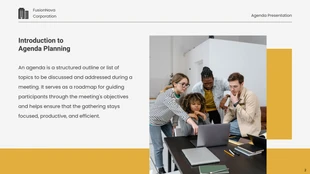 Grey and Yellow Simple Agenda Presentation - Page 2