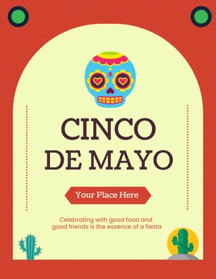 Free  Template: Poster Simple orange Cinco de mayo Template