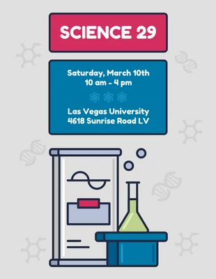 Free  Template: Light Grey Simple Illustration Science Fair Poster