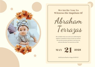 Free  Template: Circle Pastel Baptism Card