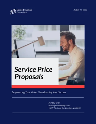 Free  Template: Service Price Proposal Template