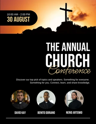 Free  Template: Black The Annual Church Conference Flyer Template