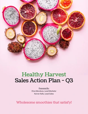 premium  Template: Food Retailer Sales Action Plan Template