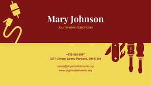 Modern Maroon Business Card Electrician - Page 2