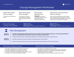 premium  Template: Change Management Report Example Template