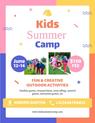 Free  Template: Kids Summer Camp Flyer Template