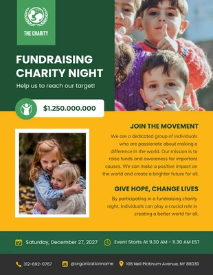 Free  Template: Fundraiser Charity Night Flyer Template