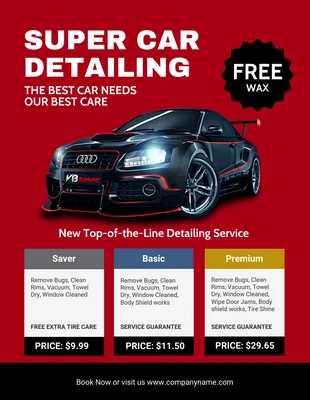 Free  Template: Car Detailing Flyer Template