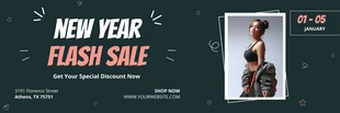 Free  Template: Dark Green New Year Flash Sale Product Banner