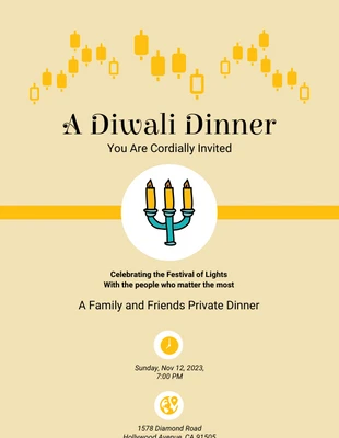 Free  Template: Diwali Invite Template