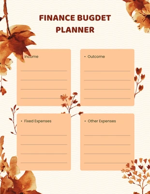 Free  Template: Flower Finance Budget Planner Template