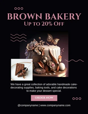 Free  Template: Brown Cake Sale Flyer Template