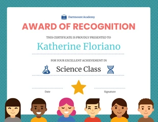 Free  Template: Certificate of Recognition for Students Template