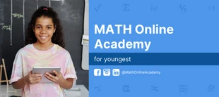 Free  Template: Light Blue Modern Education YouTube Banner