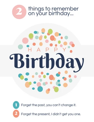 Free  Template: 2 Things to Remember Birthday Card