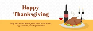 Free  Template: White And Yellow Simple Illustration Happy Thanksgiving Banner