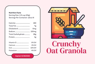 Free  Template: Light Pink Simple Illustration Food Label