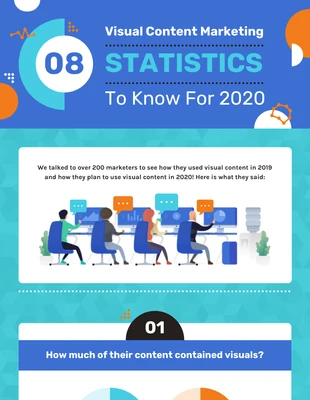 Free  Template: Visual Content Marketing Statistics Infographic Template