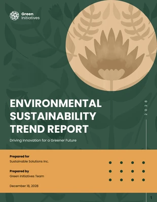 premium  Template: Environmental Sustainability Trend Report Template