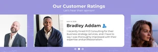 Free  Template: Soft Purple Customer Testimonial Banner