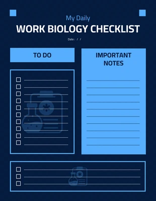 Free  Template: Dark My Daily Biology Work Checklist Template