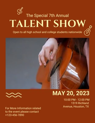 Free  Template: Annual Talent Show Flyer Template