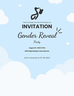 Free  Template: Stork Bring Invitation Gender Reveal