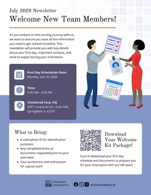 business  Template: Welcome Newsletter for New Hire Orientation Template
