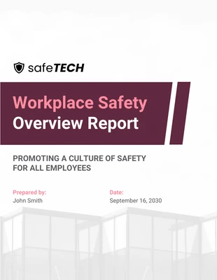 Free  Template: Workplace Safety Overview Report Template