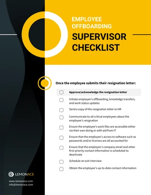 business interactive Template: Employee Offboarding Supervisor Checklist Template