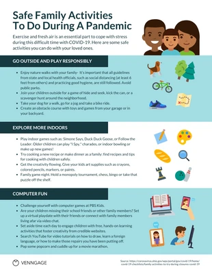 Free  Template: Safe Family Activities Infographic Template