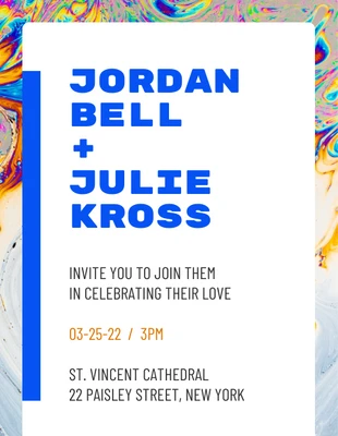 Free  Template: Colorful Modern Wedding Invitation