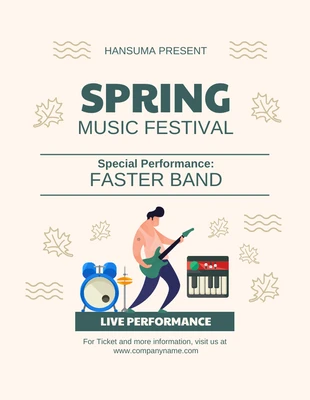 Free  Template: Spring Music Band Performance Flyer Template