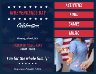 Free  Template: Independence Day Celebration Family Event Flyer Template