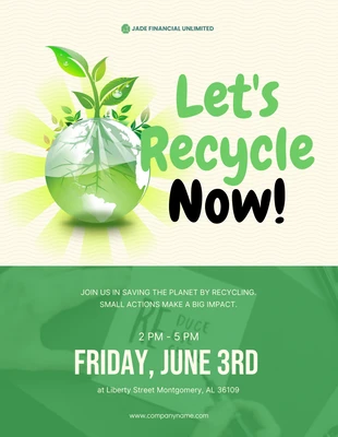 Free  Template: Yellow and Green Recycling Poster Campaign