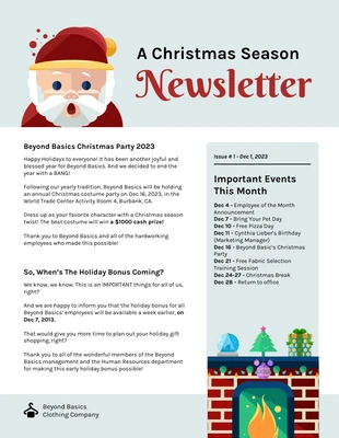 Free  Template: Christmas Newsletter Template